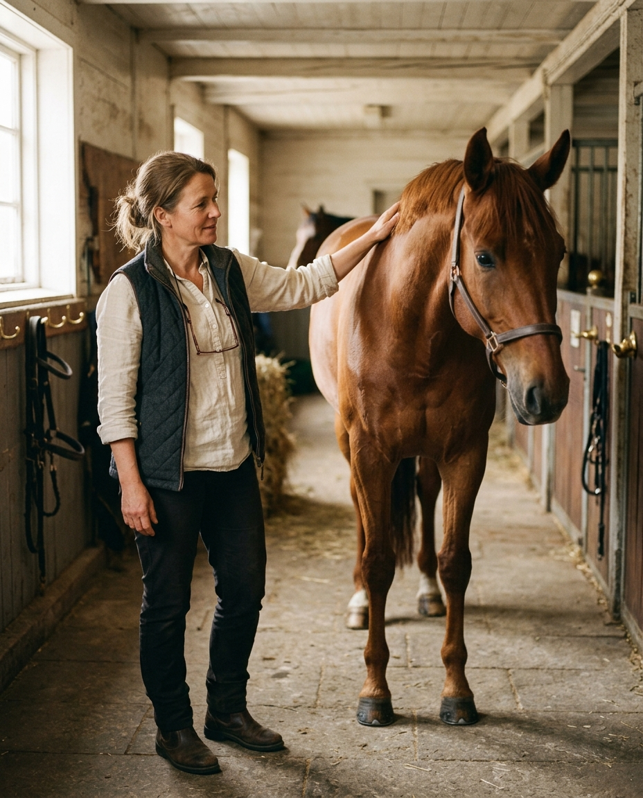 Veterinær med hest